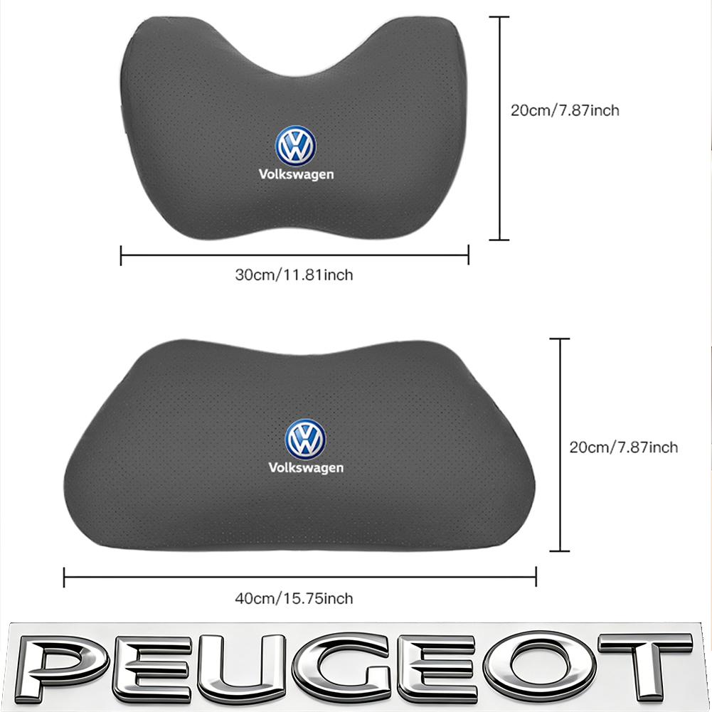Car Seat Safety Headrest Pad Auto Emblem Neck Pillow For VW Golf T‑Roc Tiguan Polo ID.4 ID.7 Passat T‑Cross Taigo Atlas Beetle