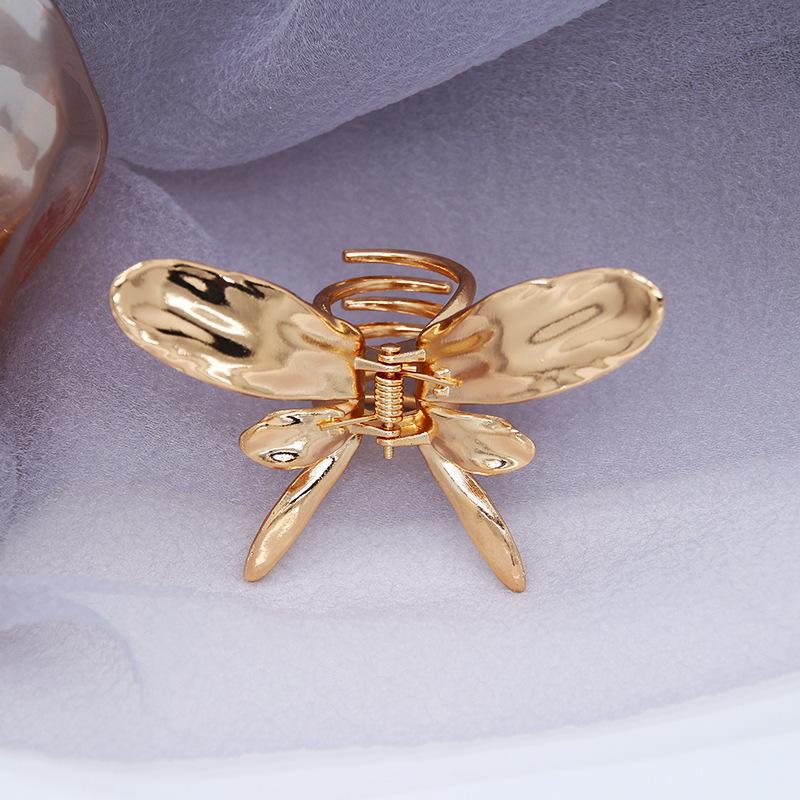 

Cold Wind Grab Clip Metal Liquid Butterfly Dragonfly Hairpin Female Shark Clip Hair Grab Side Clip Headdress