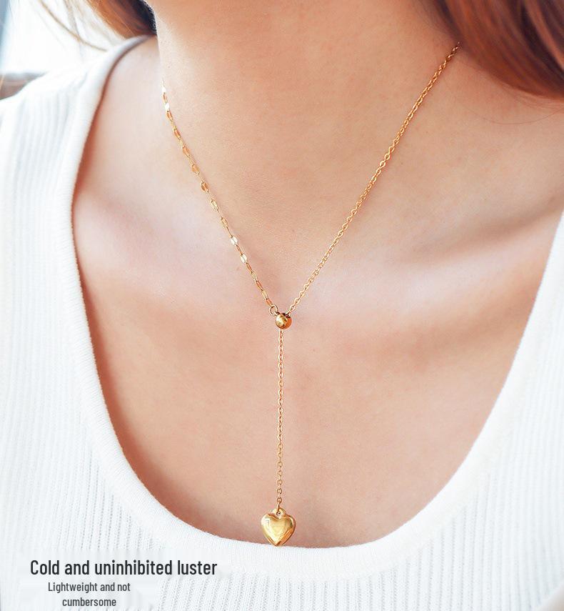 

Ожерелье-кисточка «Любовь» из титана с 18-каратным золотым покрытием: Сексуальный женский чокер, подвеска в европейском и американском стиле