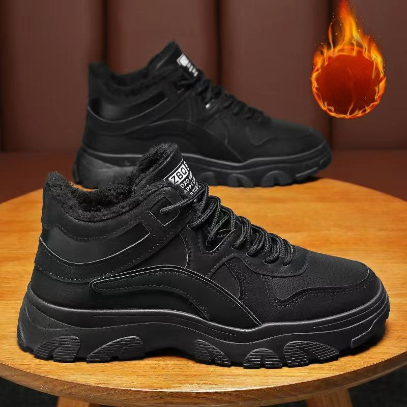 Men's Shoes New Mid High Top Work Boots Trend Versatile Sports Shoes Desert Boots Winter Warm Ankle Boots Outdoor Platform Shoes
