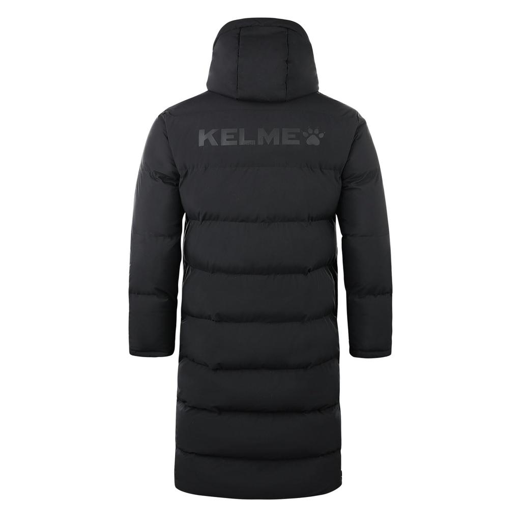 Kelme Men's Long Padded Hooded Coat for Outdoor Training, Fall/Winter (Black, L)