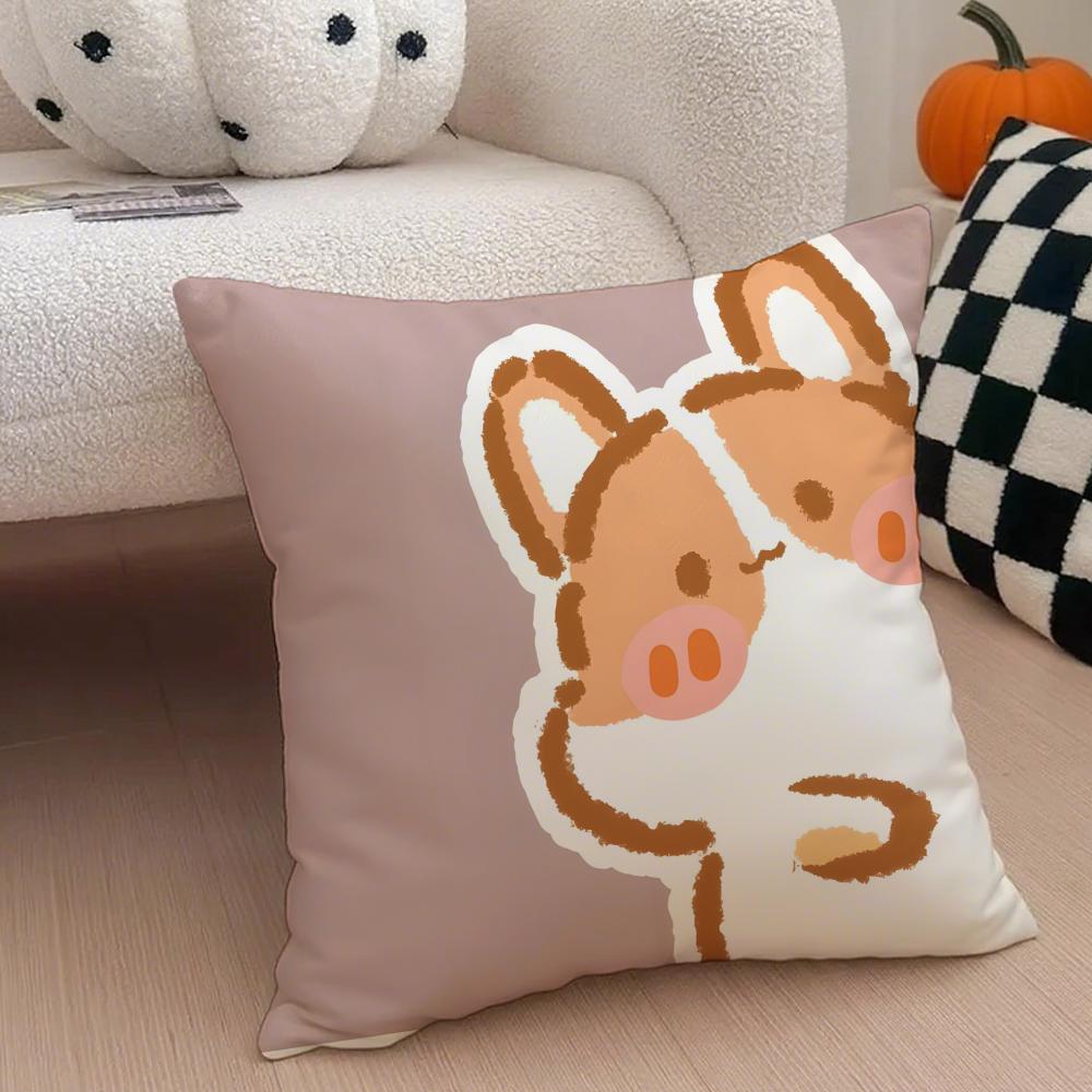 Cute Surprise Animals In The Twelve Zodiac Signs Cushion Cover Throw Pillow Cover Hidden Button Durable Polyester Chair Cushion