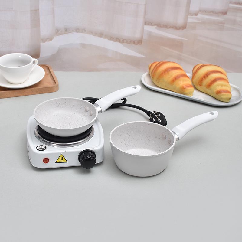 

Baby Food Cookware Set: Mini Flat-Bottomed Frying Pan, Induction Milk Pot, Detachable Small Fry Pan Complete set: Milk Pot + Frying Pan білий