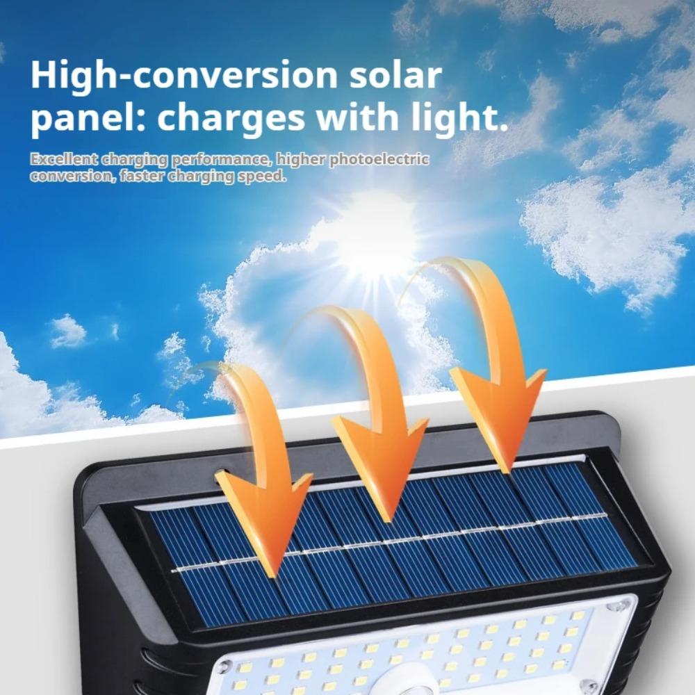 Solar Wall Light with Human Body Induction, Waterproof Outdoor LED Garden Wall Lamp, Motion Sensor Security Lighting for Yard Patio Street Fence