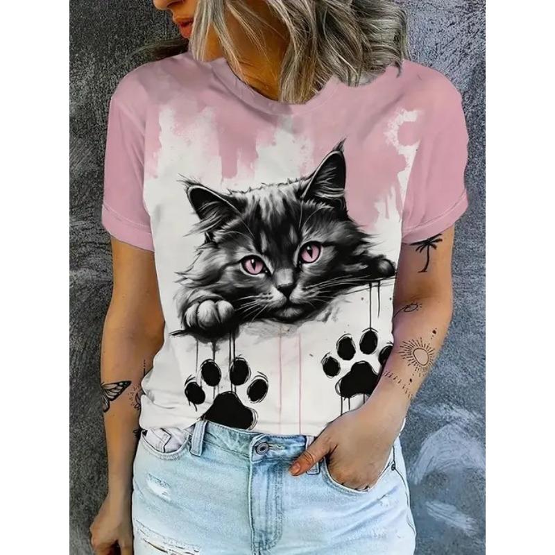 Women's Short Sleeve Round Neck T Shirt Tees Harajuku Y2K Tops Female Clothing