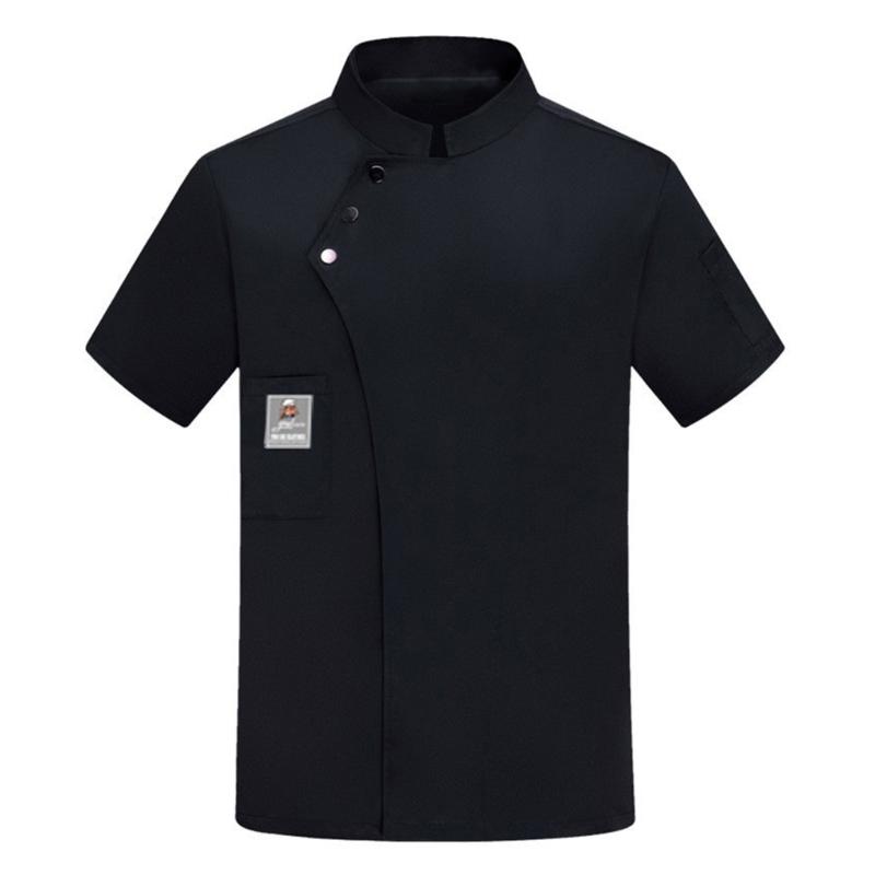 Comfortable Unisex Cook Shirt Short Sleeves Professional Kitchen Wear Hotel Restaurant Work Coat