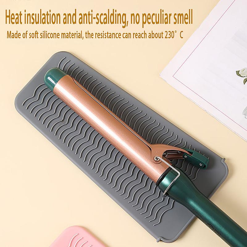 1Pc Silicone Hair Curling Wand Cover Non-Slip Flat Curling Iron Insulation Mat Hair Straightener Storage Bag Hairdressing Tool