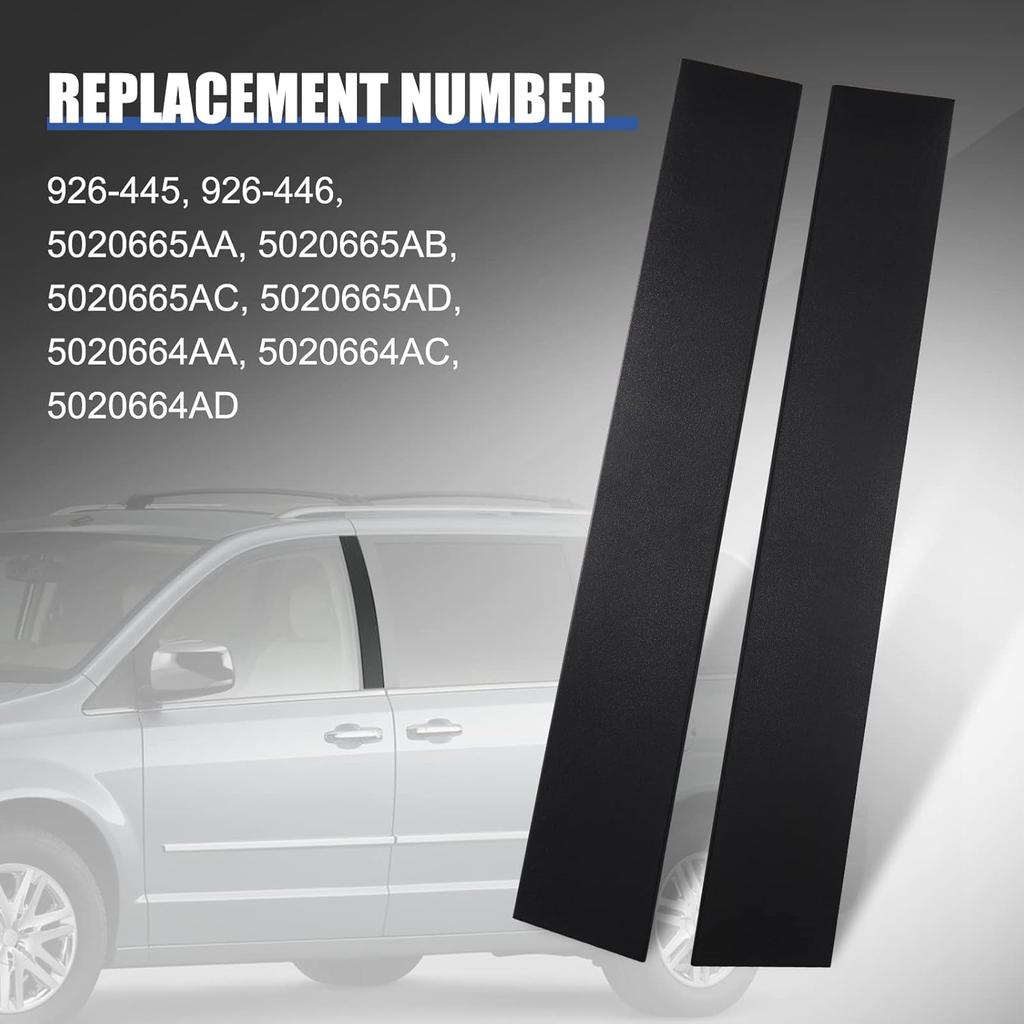 926-446 B Pillar Trim Door Molding For Front Passenger Driver Side Windshield Outer Compatible With 2008-2016 Chrysler Town & Country 2008- Dodge