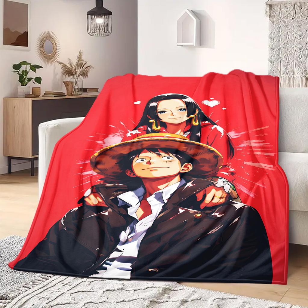 Luffy D and Nico Robin Print Blanket Warm Comfortable Flannel Blanket Suitable for Bedrooms,Sofas, Beds,Chairs,Travel -QIAO52