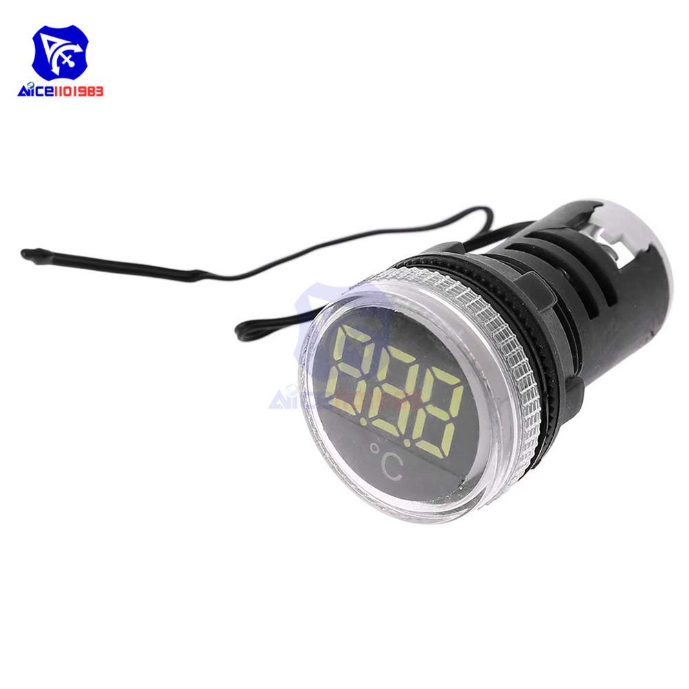 

diymore 22mm Thermometer Indicator Light LED Digital Display Temperature Measuring Induction Ranging -20-199℃ AC 50-380V білий