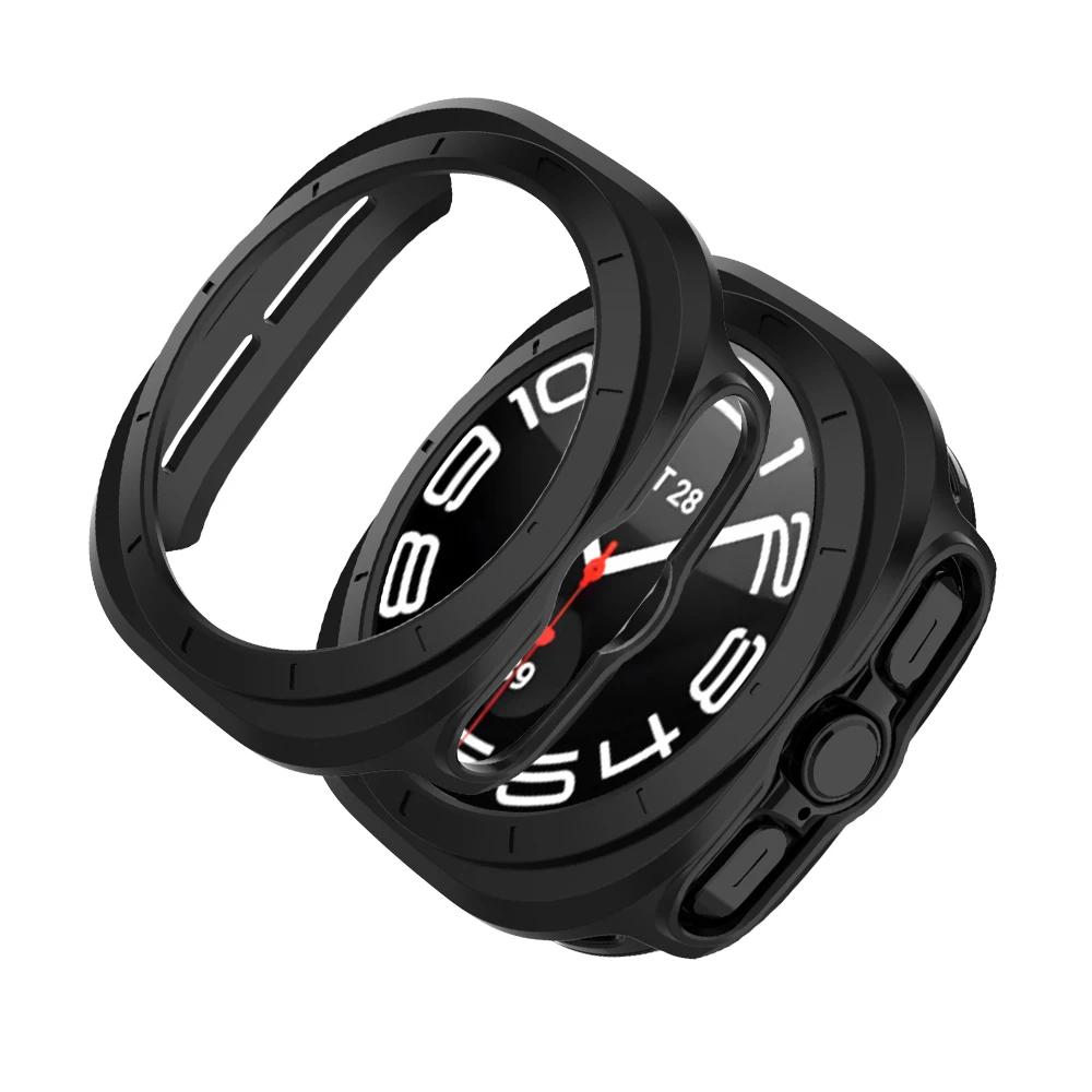 PC Hollow Case for Samsung Galaxy Watch 7 Ultra 47mm Accessories Frame Protective Hard Bumper Galaxy Watch 7 FE 40mm 44mm Cover