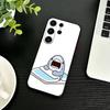 H-Cute Shark Phone Case For Samsung S26,S25,S24,S23,S22,S30,S21,Ultra,Plus,FE 5G Black Soft Cover