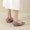 Cuir souple polyvalent Français professionnel bouche peu profonde talon carré chaussures simples fémininité pointu nouveau 2025 printemps et automne déplacements talons bas