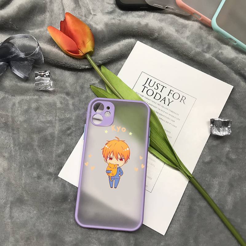 Fruits Basket anime roztomilý Pouzdro na telefon matné průhledné Pro iphone 7 8 11 12 13 plus kryt mini x xs xr pro max
