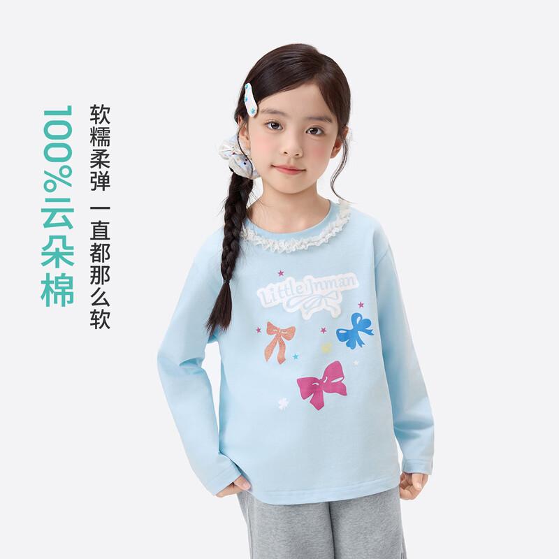 

Girls Pure Cotton Long-Sleeve T-Shirt with Sweet Bow Print 110