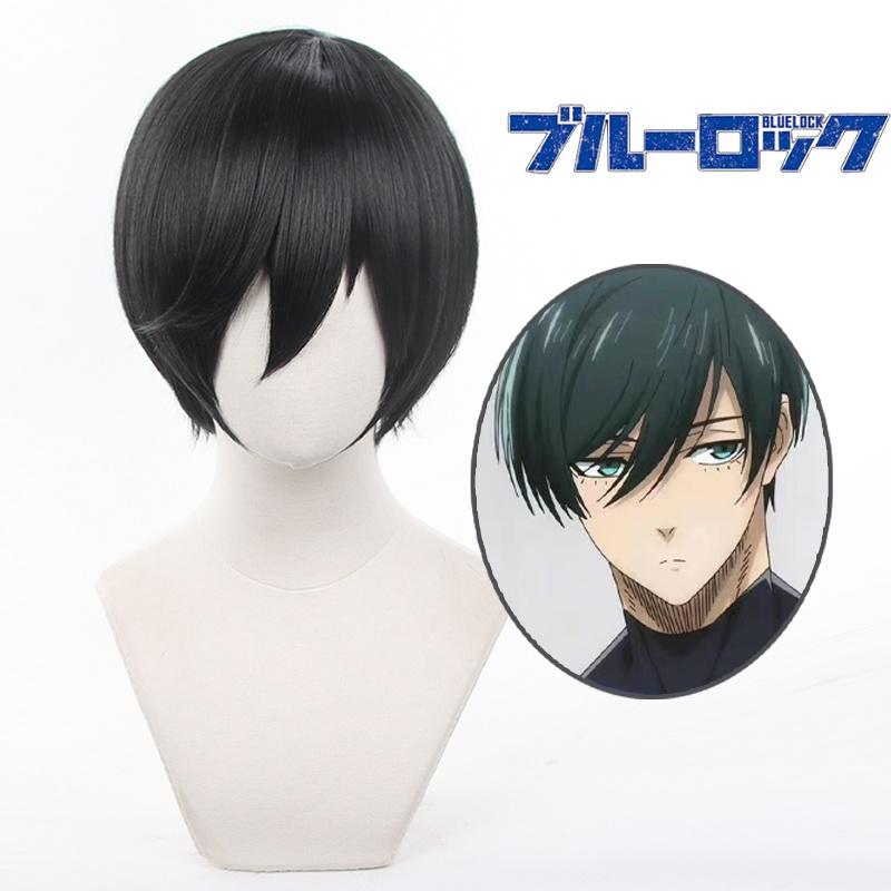 Blue Lock Itoshi Rin Kort Haar Cosplay Pruik Hittebestendig Accessoire Feestcadeau