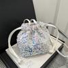 Korean Fashion High-end Texture Sparkling Sequins Blingbling Drawstring Bundle Lucky Bag Single Shoulder Crossbody Bucket Bag