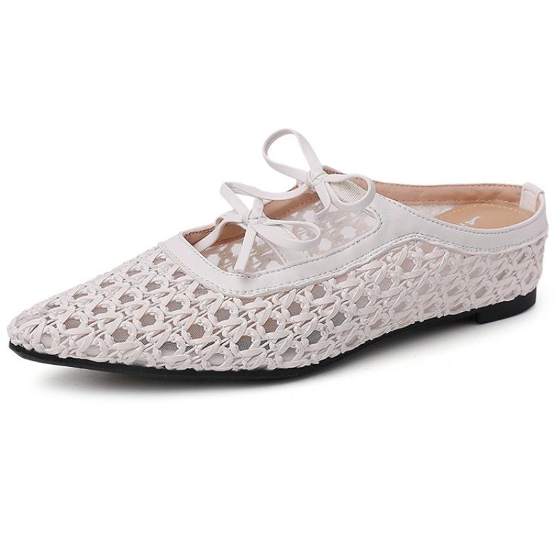 Fashion Summer Hollow Out Women Mules Slippers Elegant Butterfly-knot Slides Ladies Outdoor Street Style Sandalias