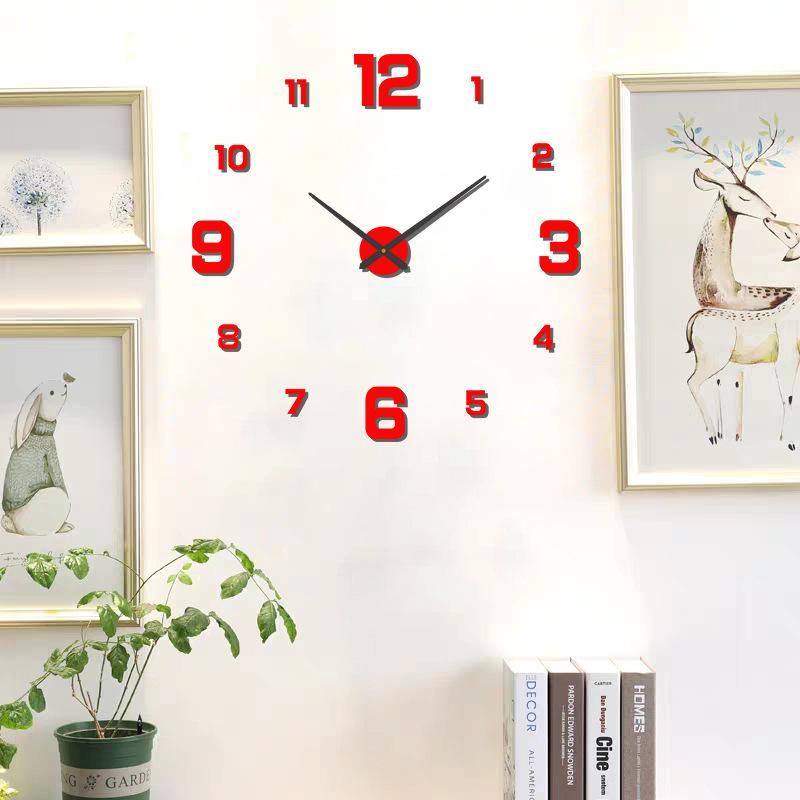 Creative Digital Diy Wall Clock Personalized Home Punch-free Decorative Wall Clock Living Room Clock Simple Silent Wall Clock