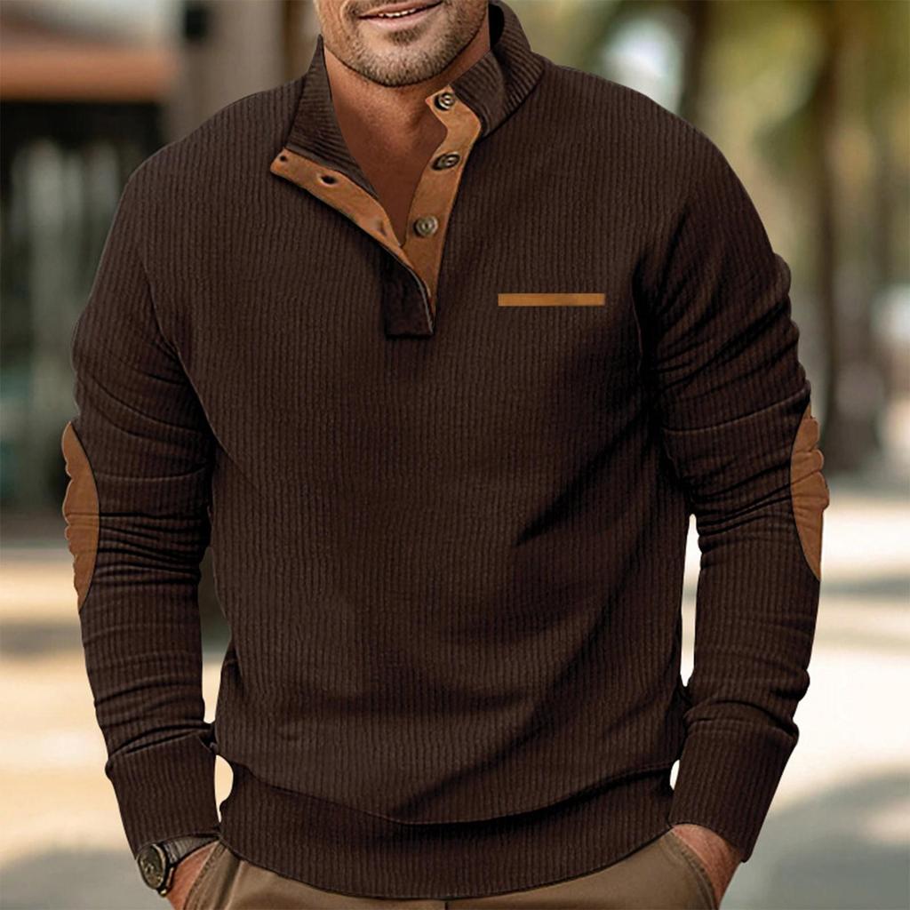 Frühlings- und Herren-Sweatshirt mit Stehkragen ist ein lässiges Outdoor-Pullover-Oberteil