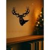 1 PC Forged Iron Deer Head Wall Art, Modern Nordic Lodge Decor, Metal Animal Sculpture for Living Room Office, Lightweight Statue, Home Accents