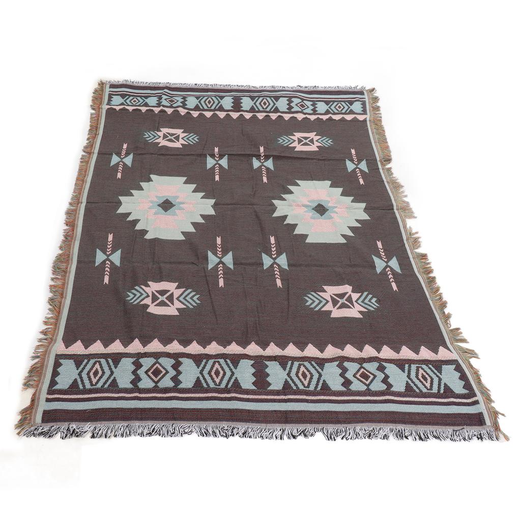 180x130cm Ethnic Style Tablecloth Blanket Retro Cotton Multipurpose Tent Blanket for Picnic Beach