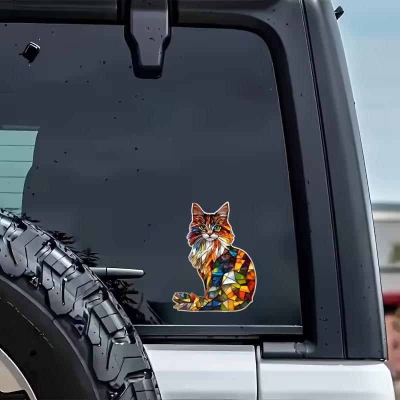 Personalized Seven-Color Cat Car Stickers - High-Quality Vinyl