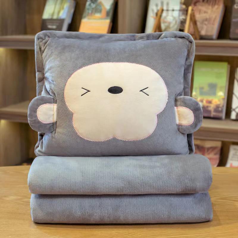 Car Cartoon Multifunction Pillow Blanket & Hand Warmer Combo.