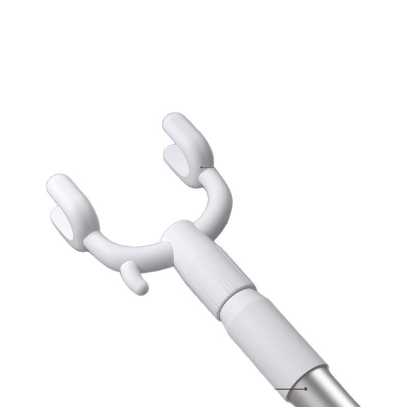 Stainless Steel Retractable Balcony Clothes Drying Pole - Extended Hanging Fork for Household Use