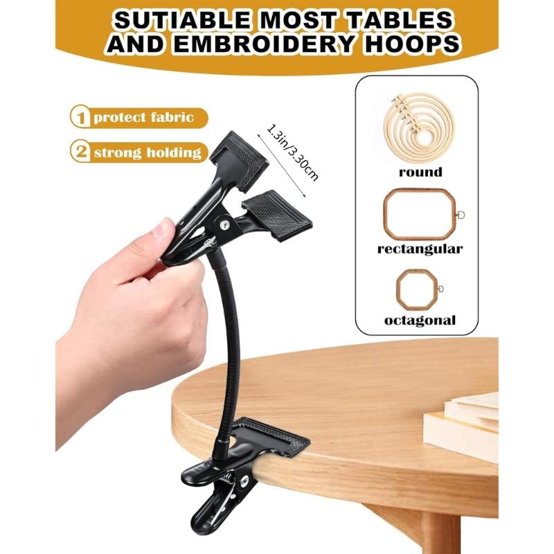 Adjustable 360 Degree Rotating Embroidery Stand With Sturdy Metal Frame And Foldable Designs For Easy Storage