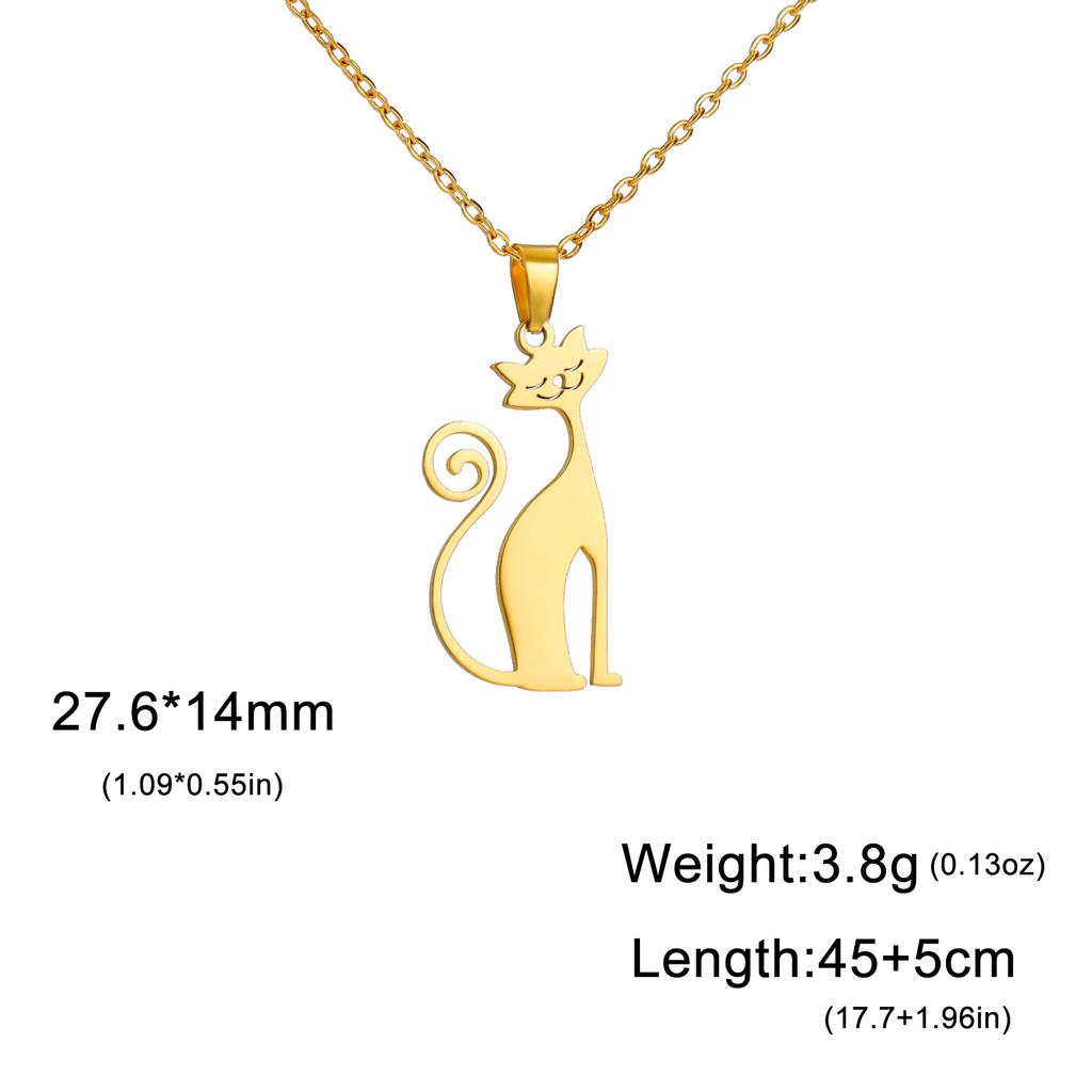 Cazador Loving Cat Pendant Necklaces for Women Stainless Steel Cute Kitten Animal Neck Chain Jewelry Gift Wholesale 2026 New