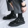 High-End Luxury Men's Leather Shoes Summer High-End Thick Bottom Fashion Bright Surface Slip-On Casual Loafers Leisure Shoes