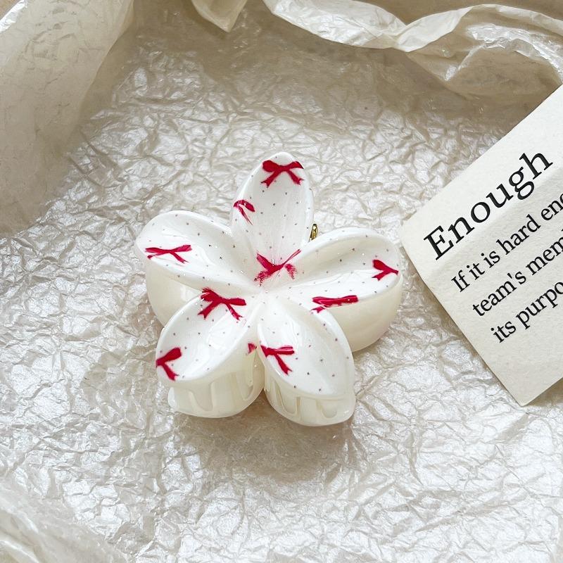 Romantic Frangipani Hair Clips with Printed Hairpins and Flower Hairpins for The Back of The Head