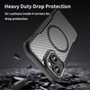 For iPhone 15 Case Compatible with MagSafe Carbon Fiber Texture TPU+PC Phone Cover