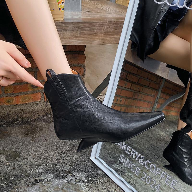 2024 Autumn HOT SALE Women Boots Ankle Boots Genuine Leather Shoes for Women Chelsea Short Boots Chunky Heel Ladies Women Shoes