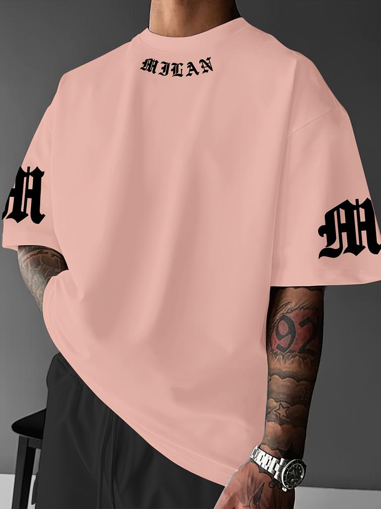 Summer Letter Print Casual T-Shirt Short Sleeve Sports Women's T-shirt Unisex Casual Daily Wear Summer Men's Racing T-shirt