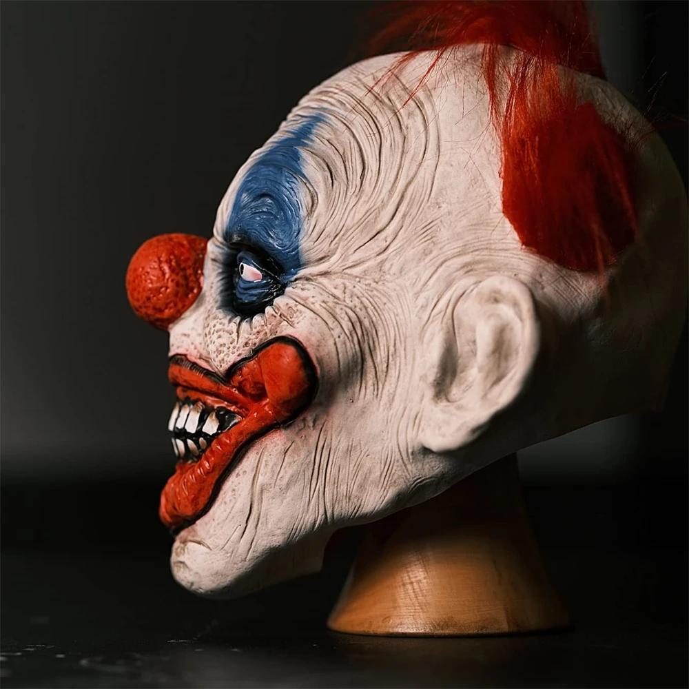 Funny Clown Head Cover Halloween Horror Dress Up Props Smile Joker Latex Masks Amusement Park Haunted House Prank Cosplay Mask