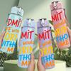 1PC Admit It Life Would Be Boring Text 750ml Color Plastic Water Bottle Leakproof Flip Straw Lid For Sports Office Home Use