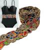 1 yarda fir de aur paiete dantelă panglică stil etnic broderie accesorii pentru îmbrăcăminte chingă cu coduri de bare
