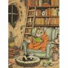 Diamantmalerei DIY-Set niedliche Maus liest in Bibliothek Heimzimmer Dekoration