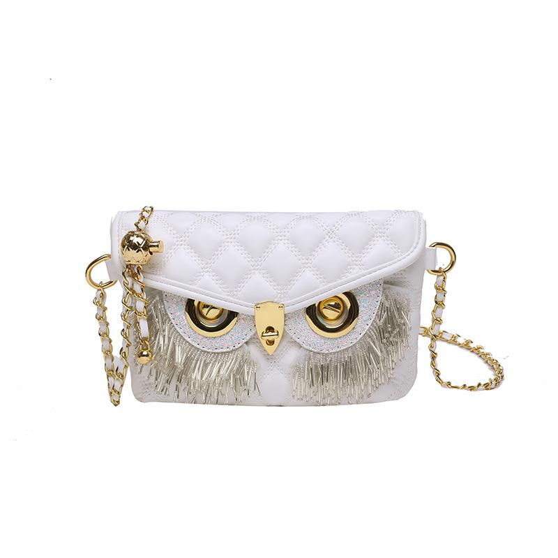 Personalized Fringed Owl Bag Women's 2025 New European and American Fashion Rhinestone Small Fragrant Style Diamond Shoulder Small Square Bag
