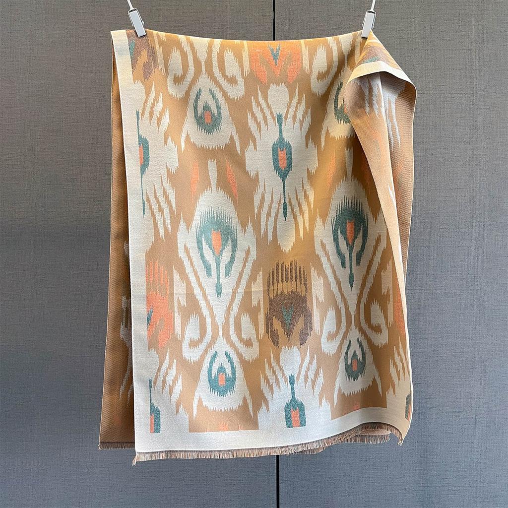 Autumn and Winter Cashmere Feel Scarf Women's Cashew Flower Fashion Large Shawl Windproof Thickened Warm Imitation Cashmere Scarf