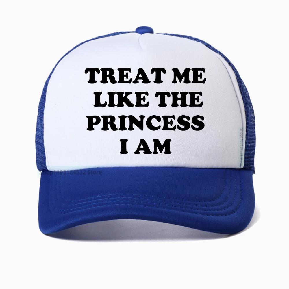 Treat Me Like The Princess I Am Letters Printed Baseball Cap Womens Harajuku 90s Fashion Snapback Hat Summer Adjustable Hats