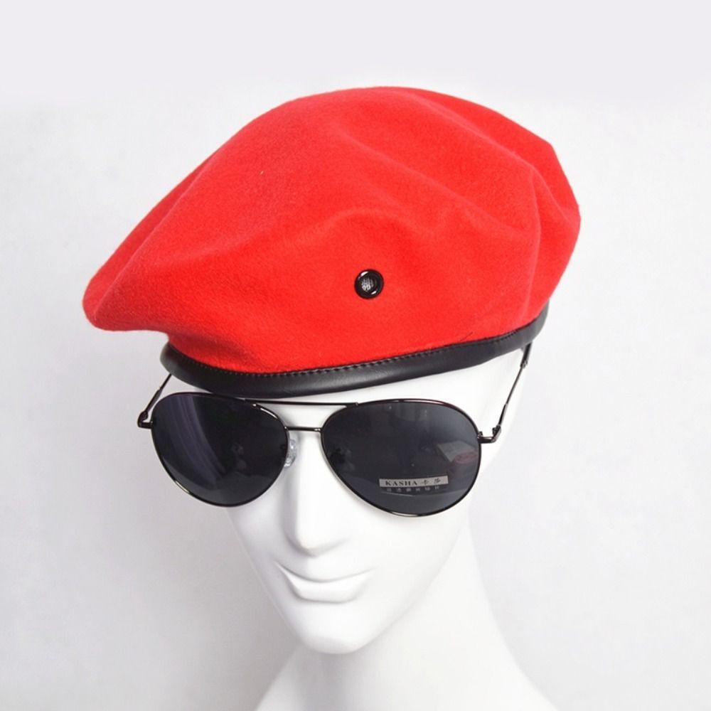Solid Color Berets Hat Adjustable Painter Cap Fashion Uniform Cap Stage Performance