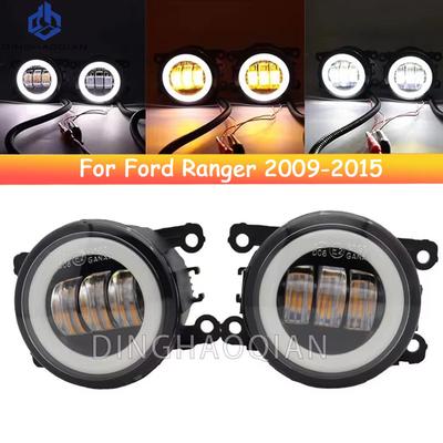 2 Stück Autozubehör H11 LED Lampe Nebelscheinwerfer + Angel Eye DRL Tagfahrlicht 12V Für Ford Ranger 2009-2015