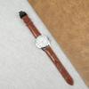 [vinacreations] 22mm Brown Crocodile Watch Strap with D-Buckle, Men's Crocodile Replacement Watch Band with Quick-Release Spring Bars, Black, Handmade
