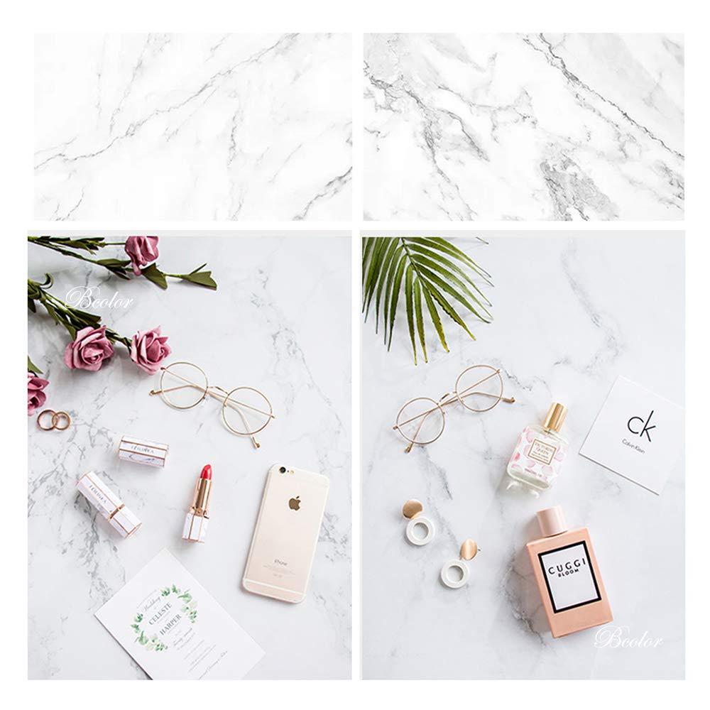 RENIAN 4-Pack Flat Lay Marble Backdrop, 56x86cm, Photography Background, Double-Sided Marble for Photo Studio, Jewelry Tabletop Photography Props