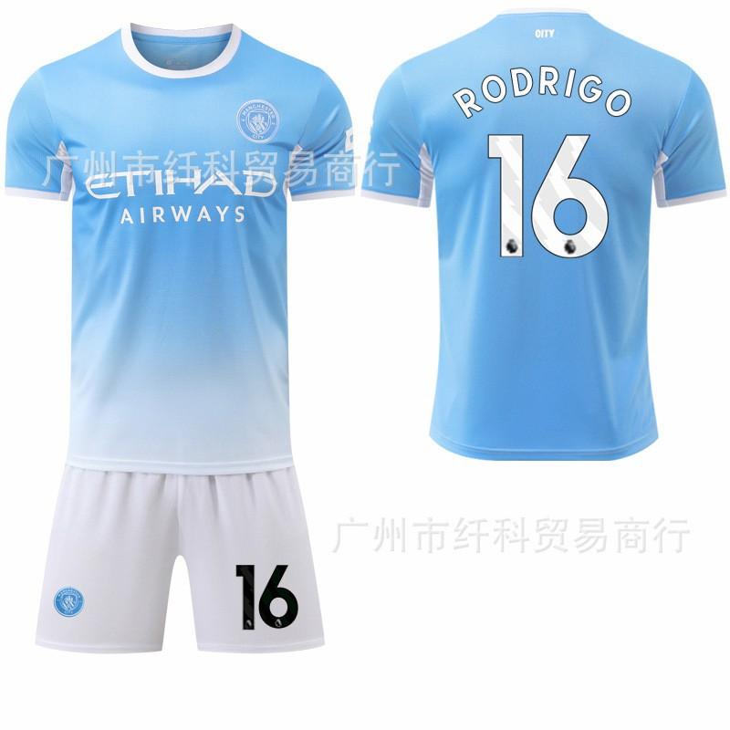 

2026-27 No. 9 Harland 10 Sherki New Jersey Manchester City Home Football Uniform Set #24
