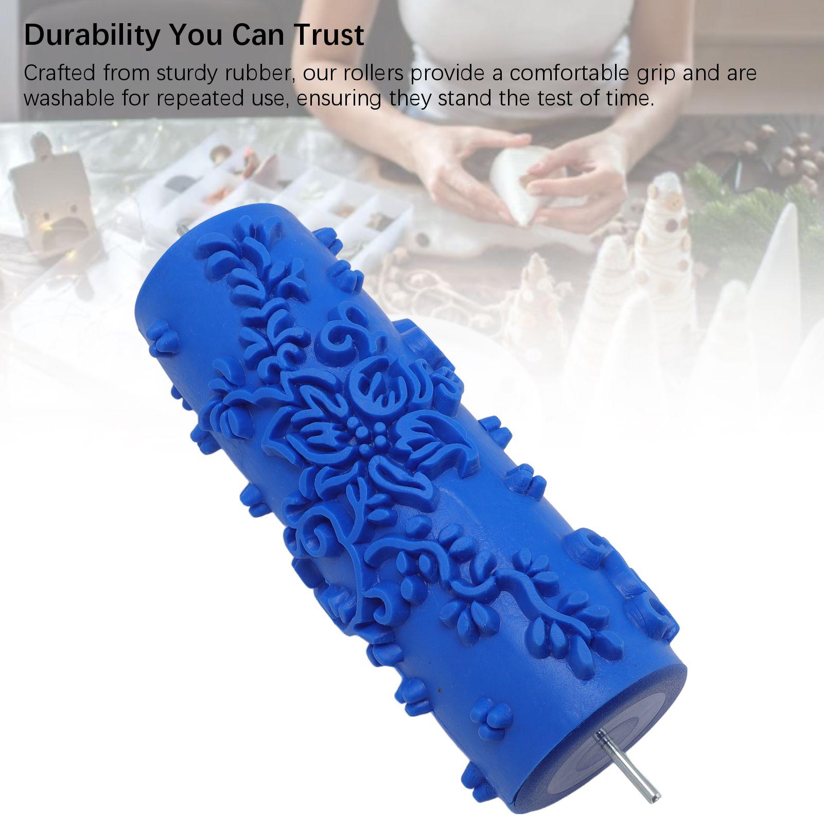 

Декоративный текстурный валик 15x6x6см Моющийся резиновый валик с рисунком для покраски стен и мебели