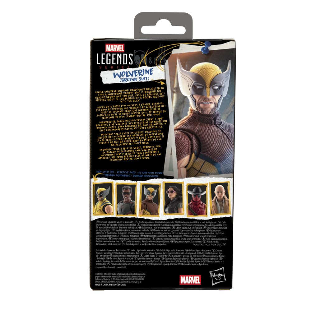 Hasbro MARVEL Legends Series Wolverine (Brown Suit), Marvel Studios Deadpool & Wolverine Collectible 15cm Action Figure G2366 (Authentic)